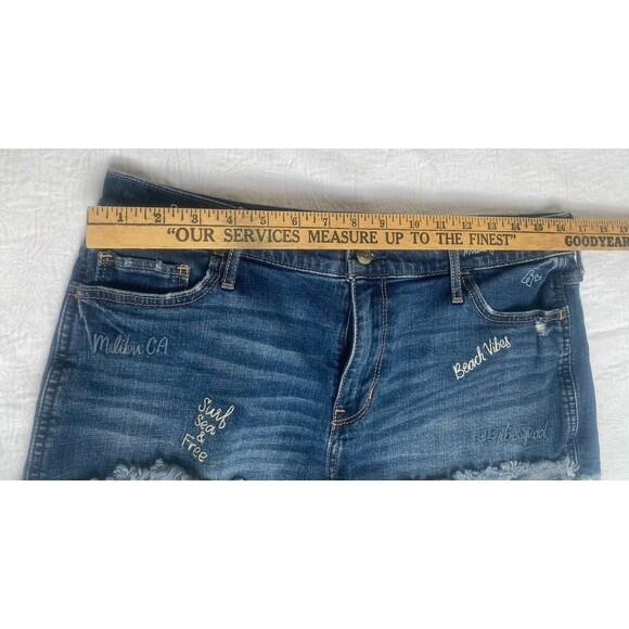 Hollister Short-Short High Rise Sz 15 w32 Beach Vibes Malibu West Co Embroidered - Picture 6 of 10